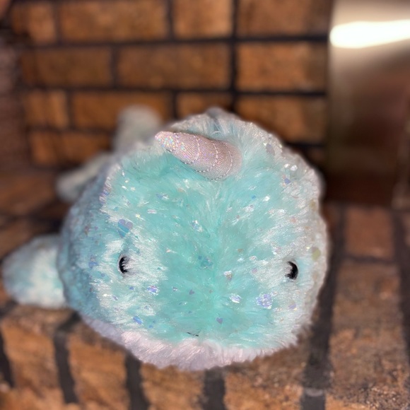Narwhal Stuffed Plush Blue w/ Sparkle 21 Inches Gorgeous! - Picture 3 of 8